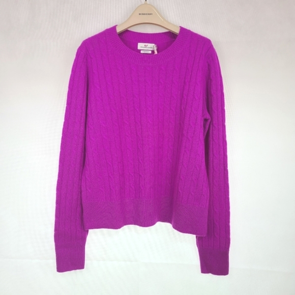 NEW- Vineyard Vine Cashmere Coral Lane Sweater Size M - Picture 4 of 7